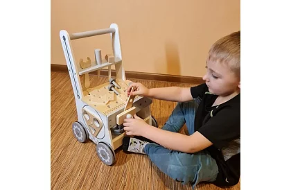 Dětská dílna s dřevěnými nástroji 3 v 1