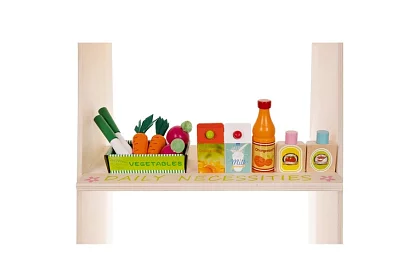 Dřevěný prodejní stánek s příslušenstvím