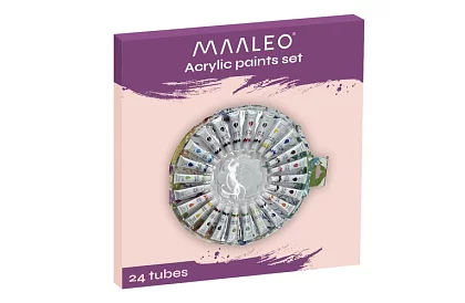 Sada akrylových barev – 24 x 12 ml + paleta