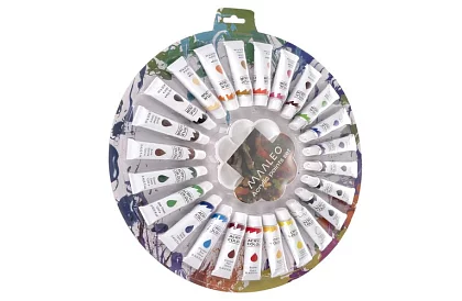 Sada akrylových barev – 24 x 12 ml + paleta