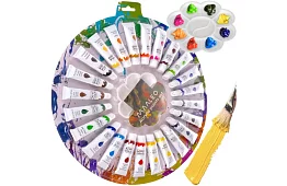 Sada akrylových barev – 24 x 12 ml + paleta