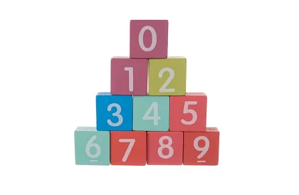 Dřevěné kostky město 100 ks s podložkou a třidičem tvarů