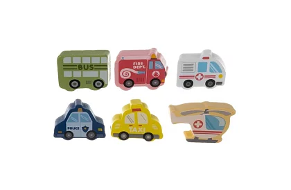 Dřevěné kostky město 100 ks s podložkou a třidičem tvarů