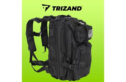 Vojenský černý batoh 26 litrů