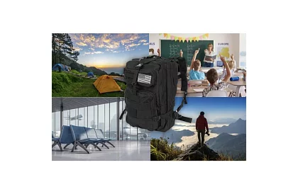 Vojenský černý batoh 26 litrů