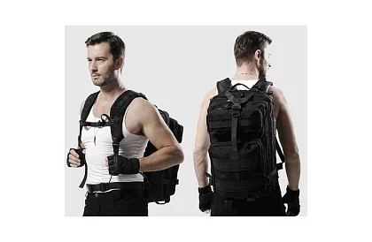 Vojenský černý batoh 26 litrů