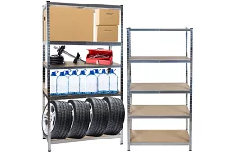 Skladový regál – 5 polic – 220 × 100 × 45 cm