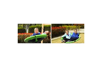 Závěsná houpačka čapí hnízdo zelenočerná 100 cm – nosnost 150 kg