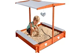 Dřevěné pískoviště se stříškou 118 × 118 cm