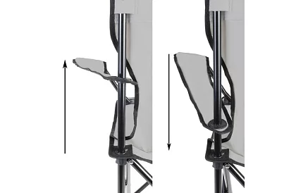 Skládací rybářské křeslo – šedé kempingové křeslo