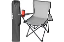 Skládací rybářské křeslo – šedé kempingové křeslo