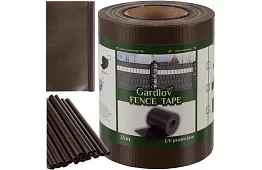 Stínící páska na plot hnědá – panelová 450 g/m2 + klipy