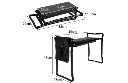 Skládací zahradní klekátko 3v1 – klekátko, lavička a organizér s nářadím