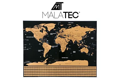 Stírací mapa s vlajkami – Scratch Map the World + doplňky