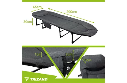 Kempingová skládací postel s matrací – nosnost 150 kg