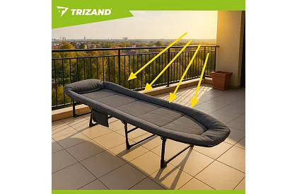 Kempingová skládací postel s matrací – nosnost 150 kg