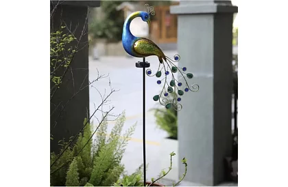 Zahradní solární lampa – Páv