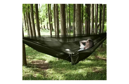Turistická houpací síť s moskytiérou pro dvě osoby – nosnost 250 kg
