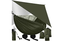 Turistická houpací síť s moskytiérou pro dvě osoby – nosnost 250 kg