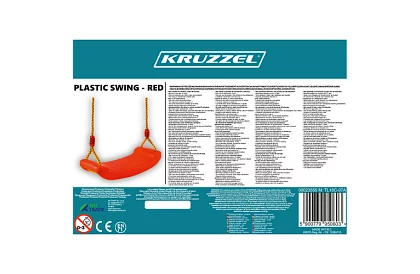 Dětská závěsná houpačka na lanech – plastová - červená