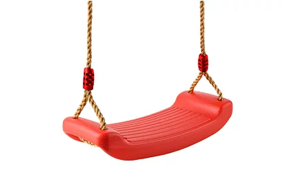 Dětská závěsná houpačka na lanech – plastová - červená