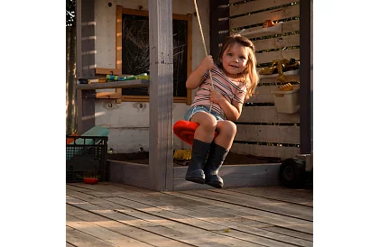 Dětská závěsná houpačka na laně – plastový disk