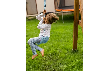 Dětská závěsná houpačka na lanech – plastová – modrá