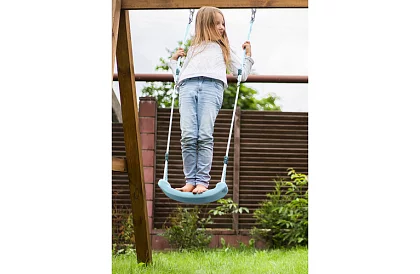 Dětská závěsná houpačka na lanech – plastová – modrá