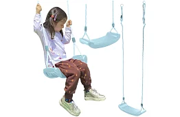 Dětská závěsná houpačka na lanech – plastová – modrá
