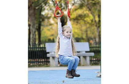 Dětská závěsná houpačka s hrazdou na lanech – 2v1