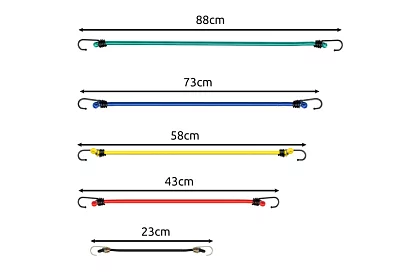 Upínací gumy s háky – 12 ks v sadě