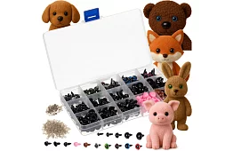 Oči a nosy pro plyšáky – sada 560 kusů + pouzdro