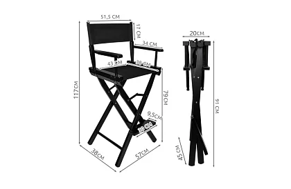 Profesionální dřevěné kosmetické křeslo - černé