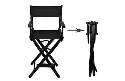 Profesionální dřevěné kosmetické křeslo - černé