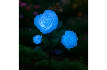 Solární zahradní LED lampa – růže