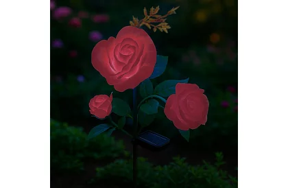 Solární zahradní LED lampa – růže