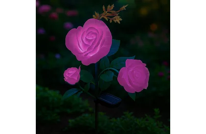 Solární zahradní LED lampa – růže