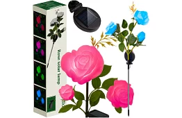 Solární zahradní LED lampa – růže