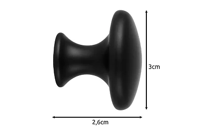 Nábytkové úchytky – knopky černé - 10 kusů