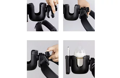 Držák na nápoje a telefon na rukojeť kočárku