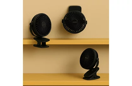 Bezdrátový ventilátor s klipem – nabíjecí USB-C 1200 mAh