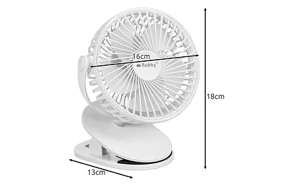 Bezdrátový ventilátor s klipem - bílý – nabíjecí USB-C 1200 mAh