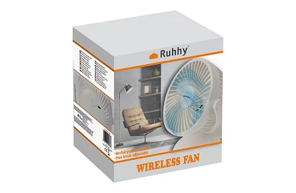 Bezdrátový ventilátor s klipem - bílý – nabíjecí USB-C 1200 mAh