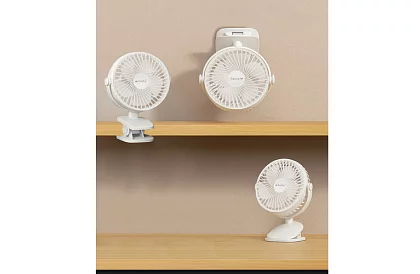 Bezdrátový ventilátor s klipem - bílý – nabíjecí USB-C 1200 mAh