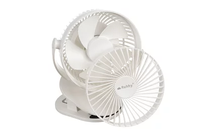 Bezdrátový ventilátor s klipem - bílý – nabíjecí USB-C 1200 mAh