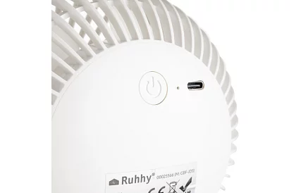 Bezdrátový ventilátor s klipem - bílý – nabíjecí USB-C 1200 mAh