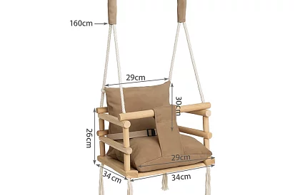 Dětská závěsná houpačka – béžový samet