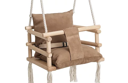 Dětská závěsná houpačka – béžový samet