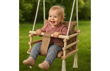 Dětská závěsná houpačka – béžový samet