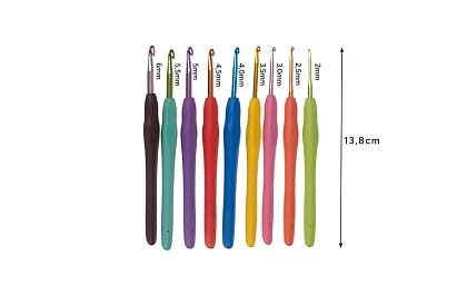 Sada na háčkování v pouzdře s doplňky – 58 dílů